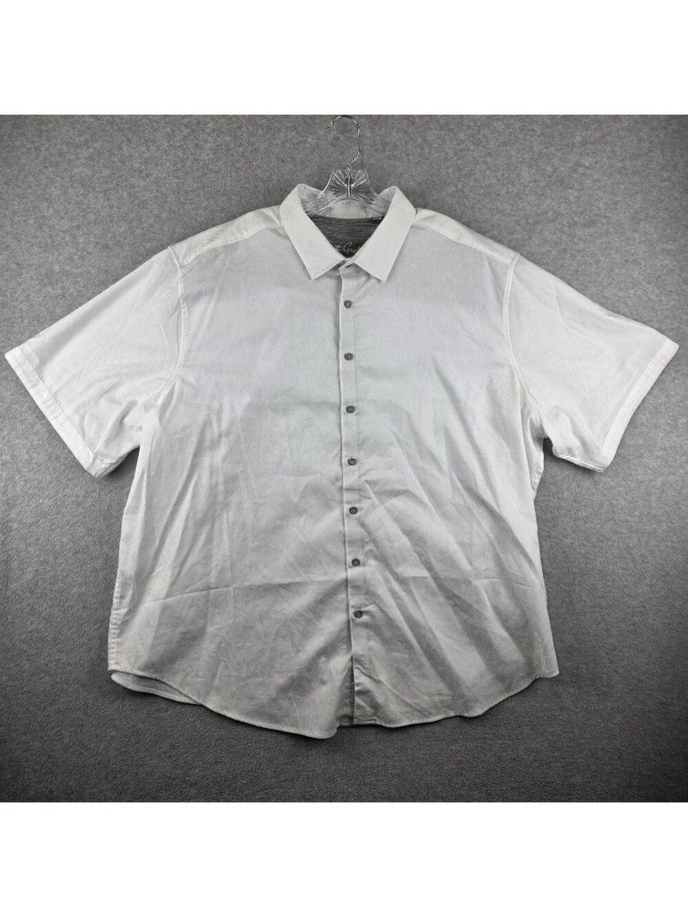 Robert Graham Shirt Mens 3XL White Short Sleeve Button Up Paisley Flip Cuff